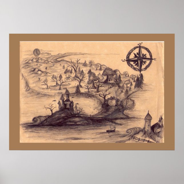 Fantasy Land Map Poster (Front)