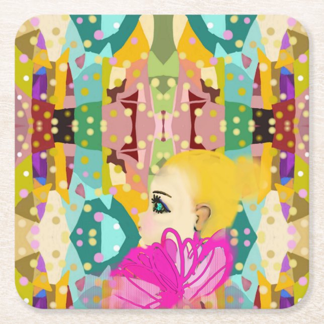 Fantasy-land Square Paper Coaster (Front)