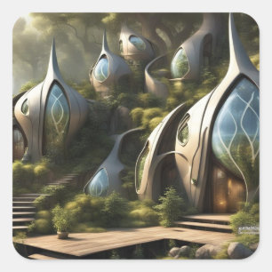 Fantasy Lands Square Sticker