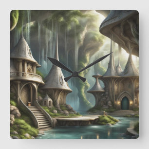 Fantasy Lands Square Wall Clock