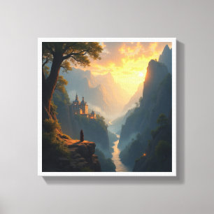 Fantasy Landscape Digital Wall Paintings Canvas Print