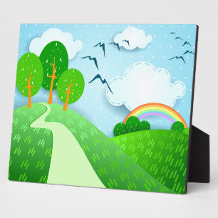 Fantasy landscape, plaque