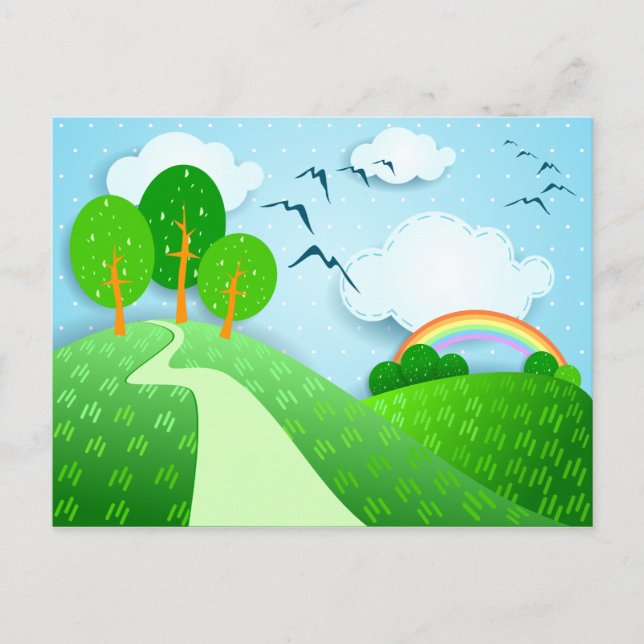 Fantasy landscape, postcard (Front)