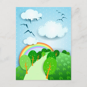 Fantasy landscape, postcard