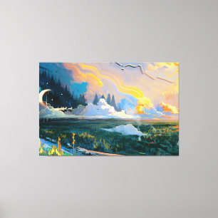 Fantasy Landscape Premium Wrapped Canvas (Gloss)