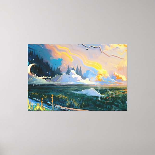 Fantasy Landscape Premium Wrapped Canvas (Gloss) (Front)