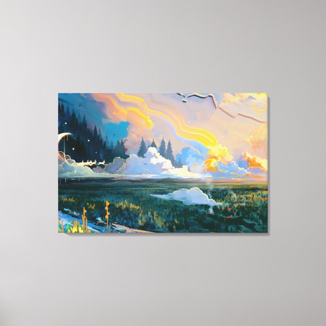 Fantasy Landscape Premium Wrapped Canvas (Gloss) (Front)