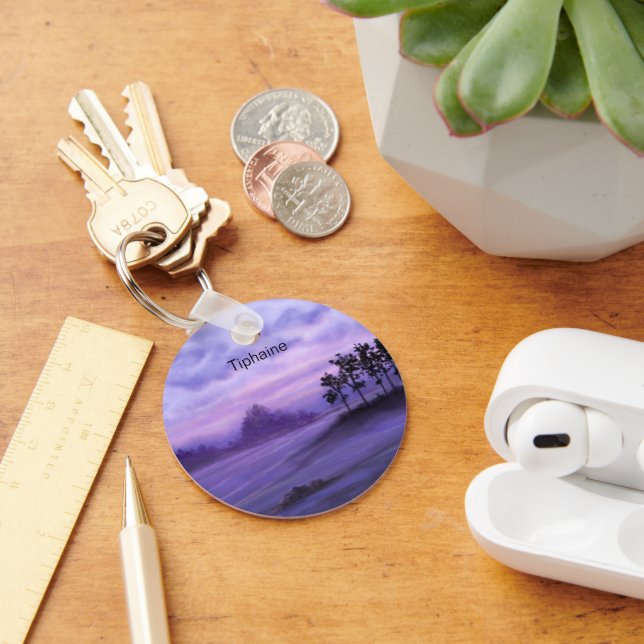 Fantasy Landscape Purple Key Ring (Desk)