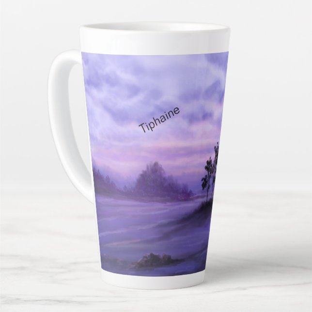 Fantasy Landscape Purple Latte Mug (Left Angle)