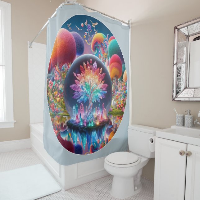 Fantasy Landscape Shower Curtain (In Situ)