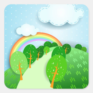 Fantasy landscape, sticker