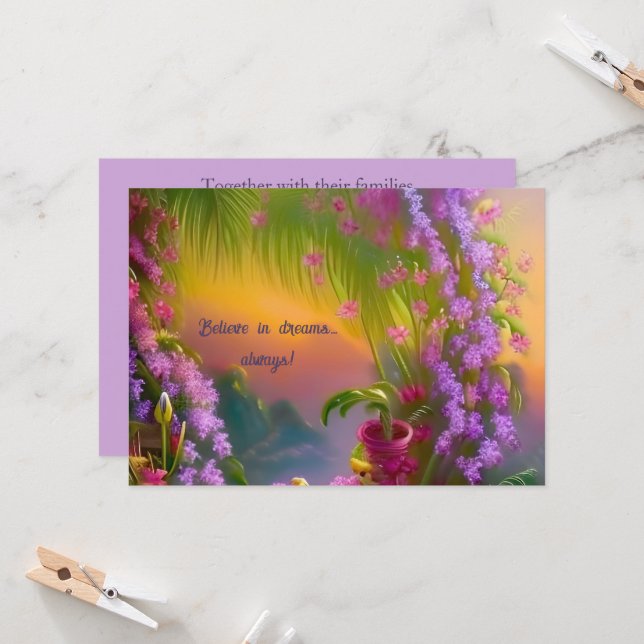 Fantasy landscape, tropic and dreamy -  invitation (Front/Back In Situ)