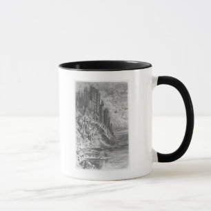 Fantasy landscape with town and castle mug