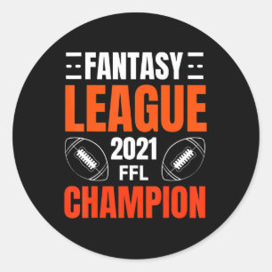 Fantasy League Champion Football 2021 Winner vinta Classic Round Sticker