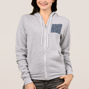 Fantasy Leaves In Classic Blue And White Pastels Hoodie
