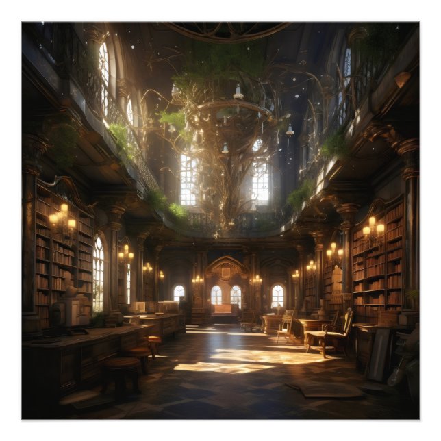 Fantasy Library Photo Print (Front)