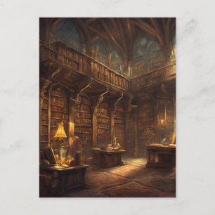 Fantasy Library  Postcard