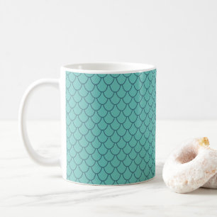 FANTASY LIGHT TEAL DRAGON SCALES PATTERN Novelty Coffee Mug