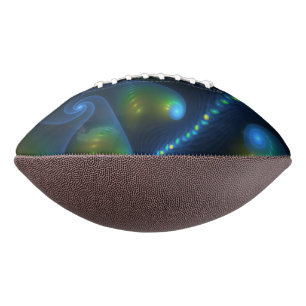 Fantasy Lights Abstract Blue Green Yellow Fractal American Football