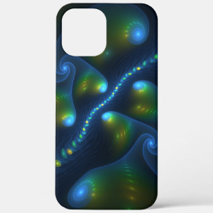 Fantasy Lights Abstract Blue Green Yellow Fractal iPhone 12 Pro Max Case