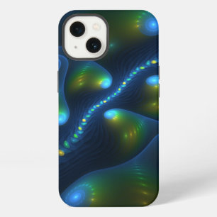Fantasy Lights Abstract Blue Green Yellow Fractal iPhone 13 Case