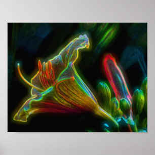 Fantasy Lily Abstract Flower Art Poster