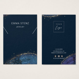 Fantasy Lux Blue Gold Necklace Display Cards