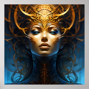 Fantasy magic art woman poster