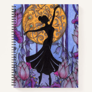 Fantasy Magic Forest Purple Floral Notebook