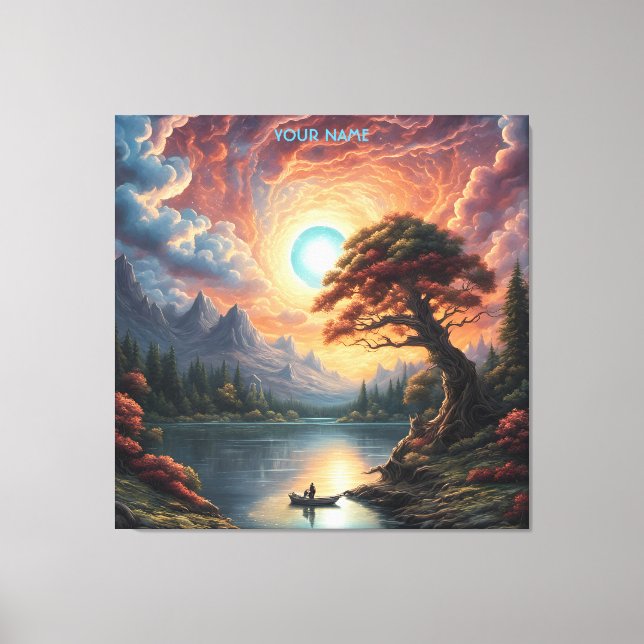 Fantasy Magic Romantic Tree Landscape Canvas Print (Front)