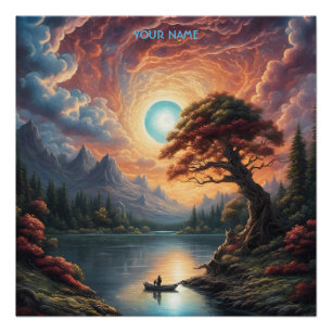 Fantasy Magic Romantic Tree Landscape Poster