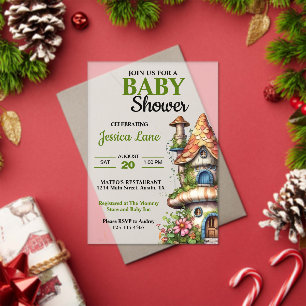 Fantasy Magical Fairy House Baby Shower Acrylic Invitations