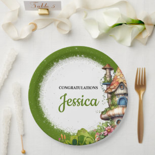 Fantasy Magical Fairy House Baby Shower Paper Plat Plate