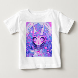 Fantasy Magical Unicorn Creature Anime Girl Baby T-Shirt