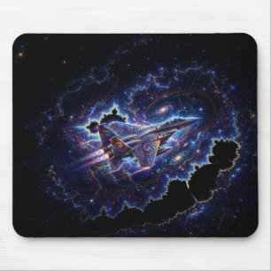 Fantasy Mandelbrot Fighter Jet In Fractal Portal Mouse Mat