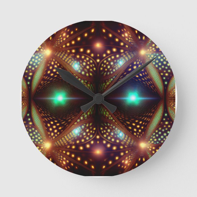 Fantasy Mandelbrot Fractal Round Clock (Front)