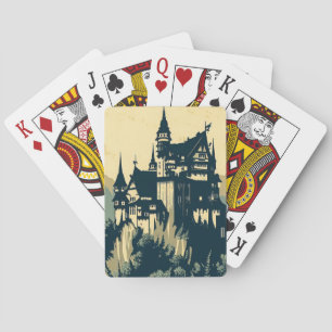 Fantasy Mediaeval Castle - Japanese Woodcut Style Playing Cards