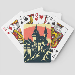 Fantasy Mediaeval Castle - Japanese Woodcut Style Playing Cards