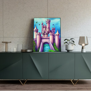 Fantasy Mediaeval Castle Painting Poster
