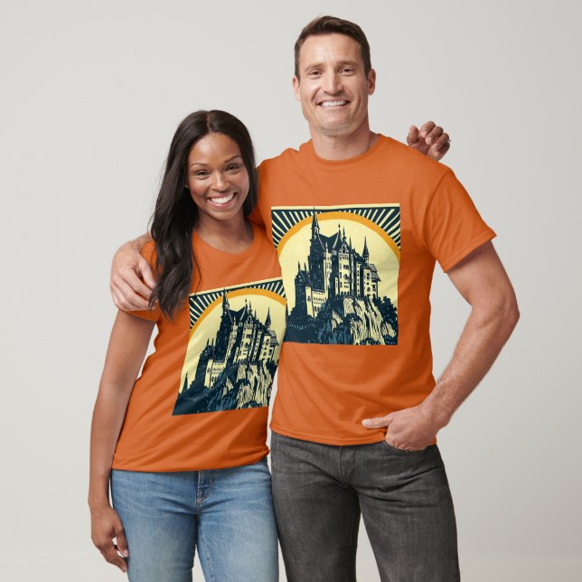 Fantasy Mediaeval Castle - Woodcut 3 T-Shirt (Unisex)