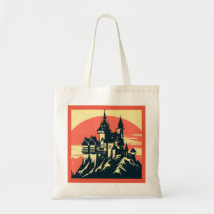 Fantasy Mediaeval Castle - Woodcut 4 Tote Bag