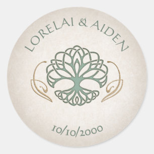 Fantasy Mediaeval Celtic Wedding Classic Round Sticker