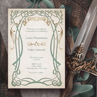 Fantasy Mediaeval Celtic Wedding Invitation
