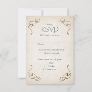 Fantasy Mediaeval Celtic Wedding RSVP Card