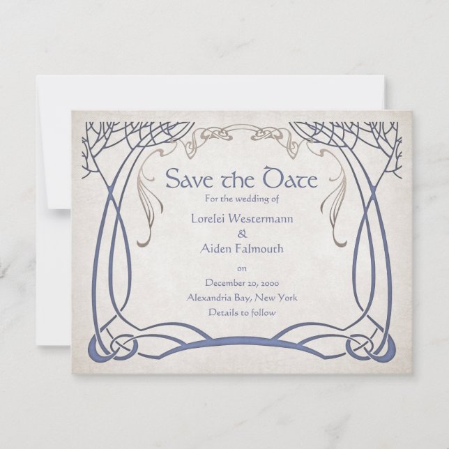 Fantasy Mediaeval Celtic Wedding Save The Date (Front)