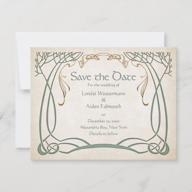 Fantasy Mediaeval Celtic Wedding Save The Date (Front)