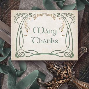 Fantasy Mediaeval Celtic Wedding Thank You Card