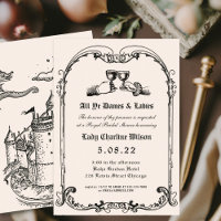 Fantasy Mediaeval engraving Bridal Shower 