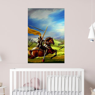 Fantasy Mediaeval Knight AI Digital Art Poster #01