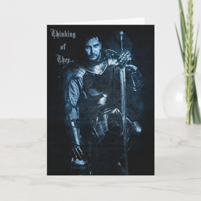 Fantasy Mediaeval Warrior In Armour Illustration  Card (Front)